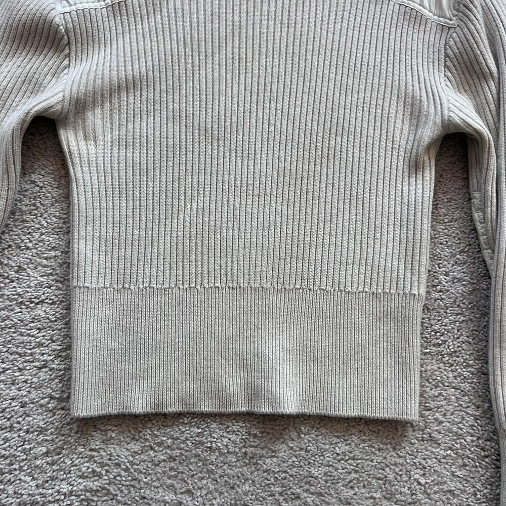 Rag & Bone Nikole Ribbed Knit Patch Shoulder Pullover Sweater Womens XL Beige - Picture 5 of 14